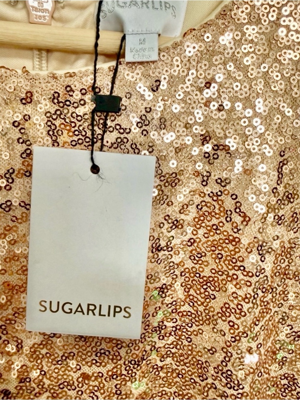 Sugarlips Rose Gold Sequin Kelsea Dress - Picture 6 of 6